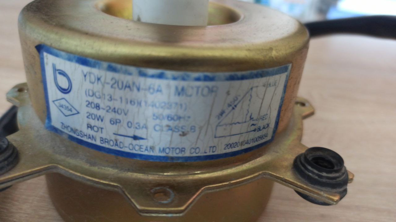 Купить Б/У Мотор наружного блока кондиционера YDK-20AN-6A / DG13-116, 208-240V, 50/60Hz, 20W, 6P, 0.3A - цены в Севастополе