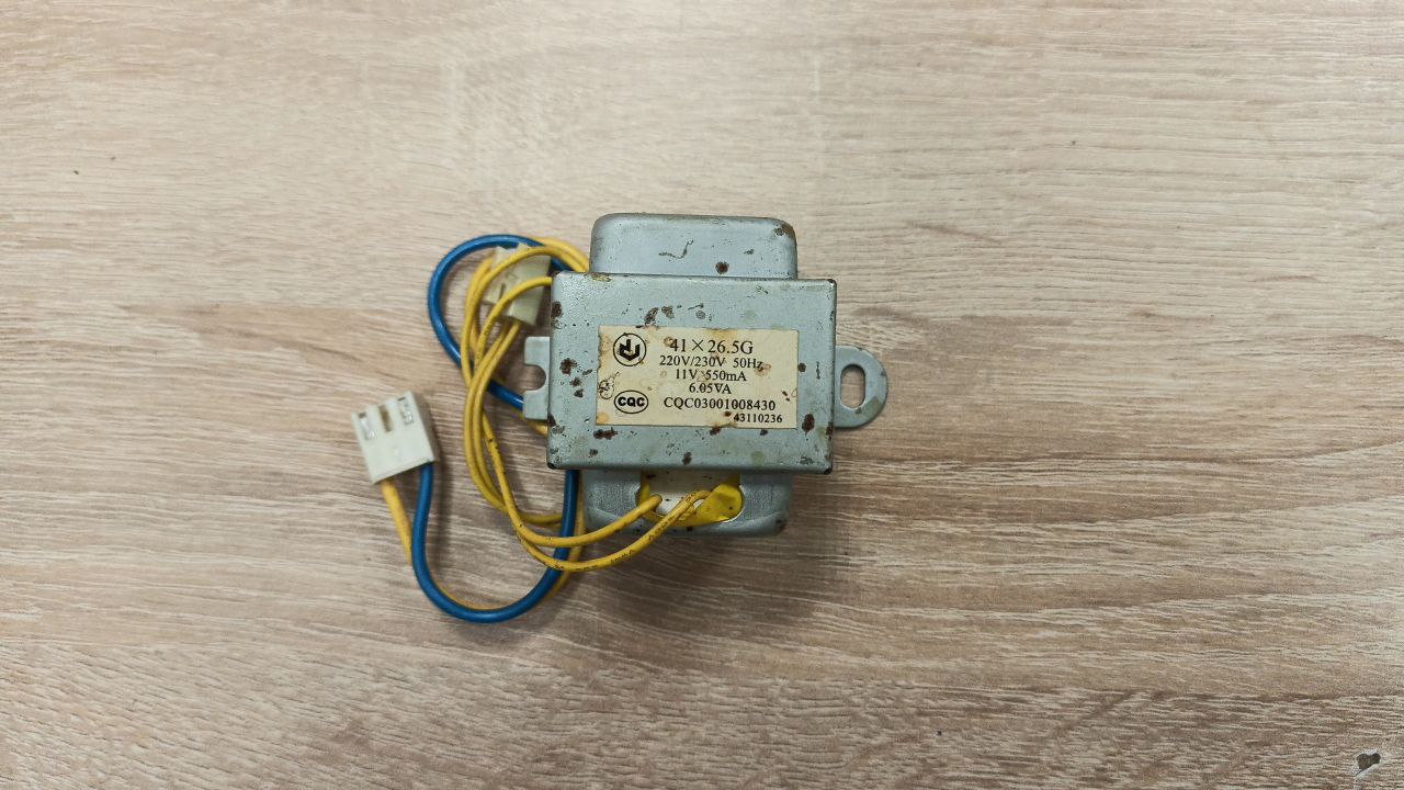 Купить Б/У Трансформатор внутреннего блока кондиционера Delfa GW-07HC / 41*26.5G, 220V-230V, 50Hz, 11V, 550mA, 6.05VA - цены в Севастополе