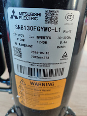 фото Компрессор MITSUBISHI ELECTRIC кондиционера, оригинал Haier A0150701215 / 0150701215 / SNB130FGMC-L1 / 18-24 модель / INVERTER / R410A / 27-190V / 30-390Hz